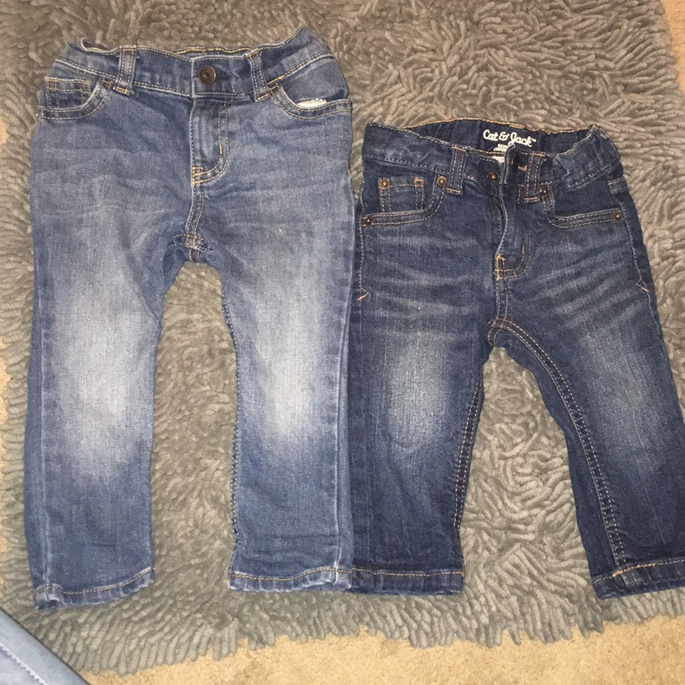2 PAIRS OF BABY JEANS -OSHKOSH+CAT&JACK